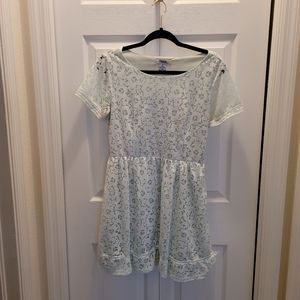 Super cute lace overlay mini dress
